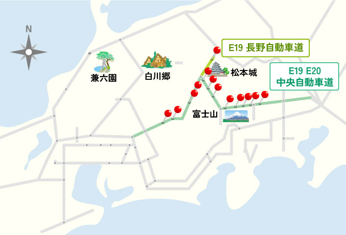 中央道・長野道マップ